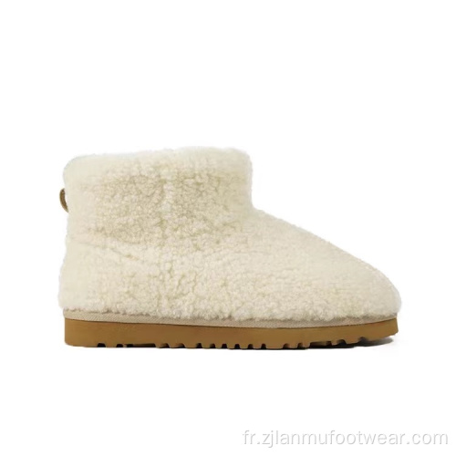 Loisir moelleux Bottes de neige en peluche blanche respirante